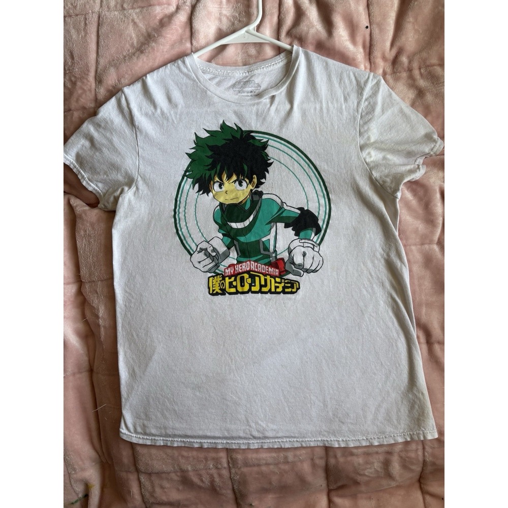 My Hero Academia Izuku Midoriya Deku Size Medium Graphic T Shirt White